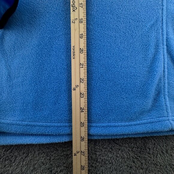 Columbia Blue Fleece Pullover Top Women Medium Long Sleeve 1/4 Snap Adult Soft - Picture 3 of 11